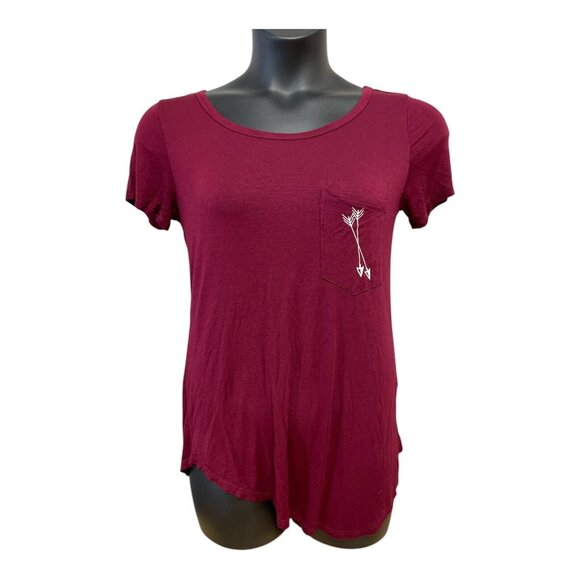 Moonchild Size LARGE Maroon Burgundy Arrows Cross Arrow Shirt Top Blouse - Picture 1 of 4